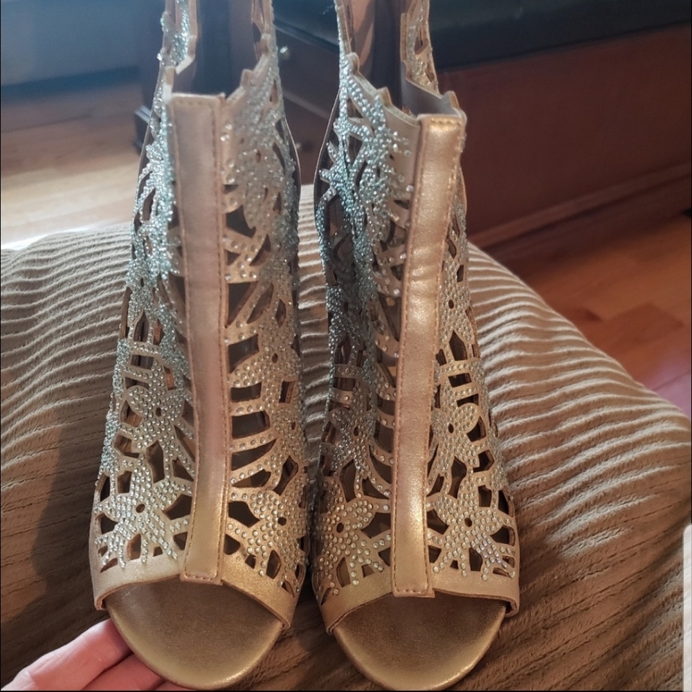 Bronze Blingy Booties